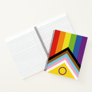 SlipperyJoe's Intersex Pride-Flagge gelber Hinterg Notizbuch