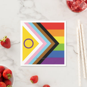 SlipperyJoe's Intersex Pride-Flagge gelber Hinterg Serviette