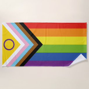 SlipperyJoe's Intersex Pride-Flagge gelber Hinterg Strandtuch
