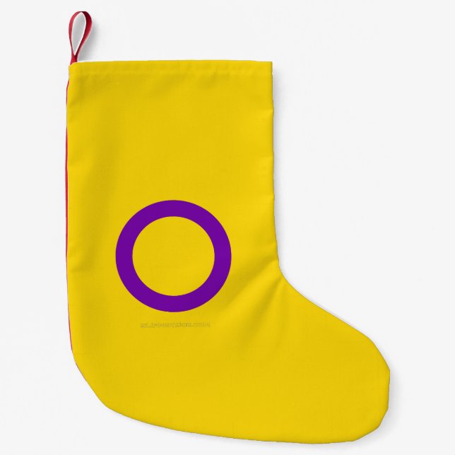 SlipperyJoe's Intersex Stolz-Fahne gelb Hintergrun Kleiner Weihnachtsstrumpf (Vorderseite)