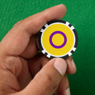 SlipperyJoe's Intersex Stolz-Fahne gelb Hintergrun Pokerchips