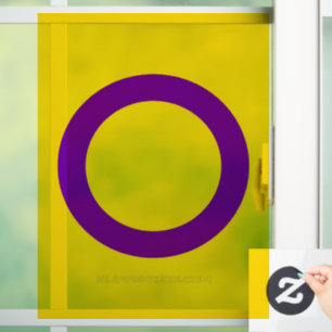 SlipperyJoe's Intersex-Stolzflagge gelber Hintergr Fensteraufkleber