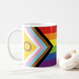 SlipperyJoe's Intersex-Stolzflagge gelber Hintergr Kaffeetasse