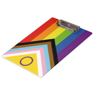 SlipperyJoe's Intersex-Stolzflagge gelber Hintergr Klemmbrett