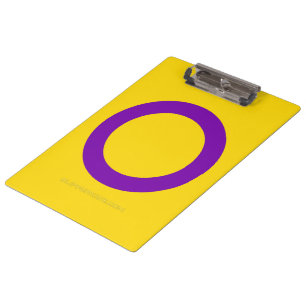 SlipperyJoe's Intersex-Stolzflagge gelber Hintergr Klemmbrett