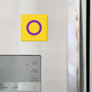SlipperyJoe's Intersex-Stolzflagge gelber Hintergr Magnet