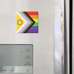 SlipperyJoe's Intersex-Stolzflagge gelber Hintergr Magnet