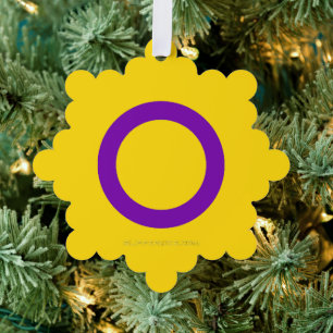 SlipperyJoe's Intersex-Stolzflagge gelber Hintergr Ornament Karte