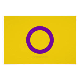 SlipperyJoe's Intersex-Stolzflagge gelber Hintergr Poster