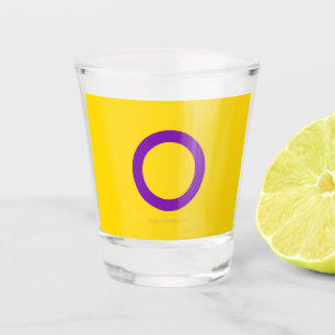 SlipperyJoe's Intersex-Stolzflagge gelber Hintergr Schnapsglas