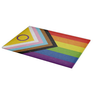 SlipperyJoe's Intersex-Stolzflagge gelber Hintergr Schneidebrett