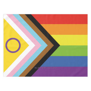 SlipperyJoe's Intersex-Stolzflagge gelber Hintergr Tischdecke