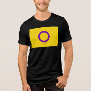 SlipperyJoe's Intersex-Stolzflagge gelber Hintergr Tri-Blend Shirt