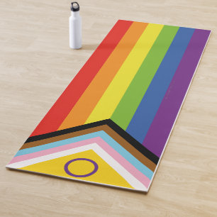 SlipperyJoe's Intersex-Stolzflagge gelber Hintergr Yogamatte