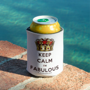 SlipperyJoe's keep calm fabulous goldene Krone rot Dosenkühler