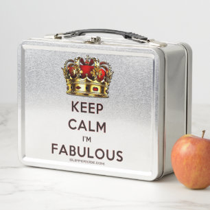 SlipperyJoe's keep calm fantastische goldene Krone Metall Brotdose