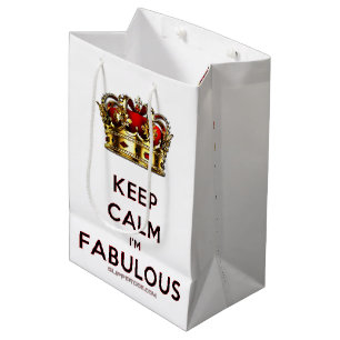 SlipperyJoe's keep calm fantastische goldene Krone Mittlere Geschenktüte