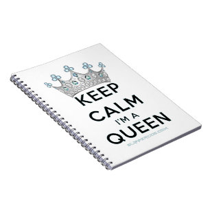 SlipperyJoe's Keep-Calm-Queen polierter Silber-Kra Notizblock