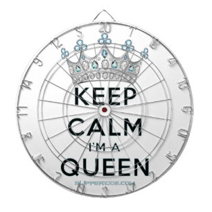 SlipperyJoe's Keep-Calm-Queen poliertes Silber Krä Dartscheibe