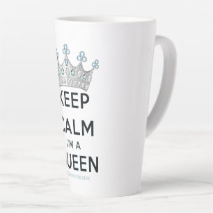 SlipperyJoe's Keep-Calm-Queen poliertes Silber-Kro Milchtasse