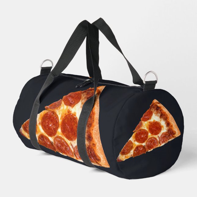 SlipperyJoe's klassische Pepperoni-Pizzaschnitt ge Duffle Bag (Linke Seite)