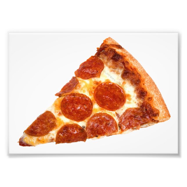 SlipperyJoe's klassische Pepperoni-Pizzaschnitt ge Fotodruck (Vorne)