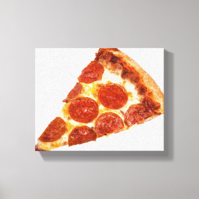 SlipperyJoe's klassische Pepperoni-Pizzaschnitt ge Leinwanddruck (Vorderseite)