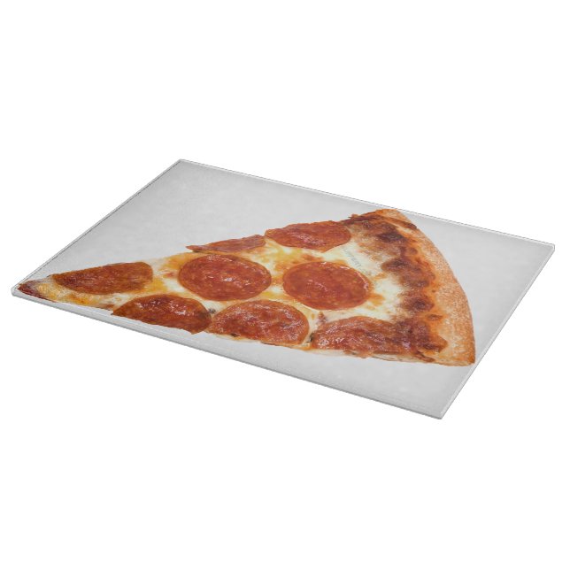 SlipperyJoe's klassische Pepperoni-Pizzaschnitt ge Schneidebrett (Ecke)
