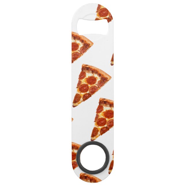 SlipperyJoe's klassische Pepperoni-Pizzaschnitt ge Speed Flaschenöffner (Vorderseite)