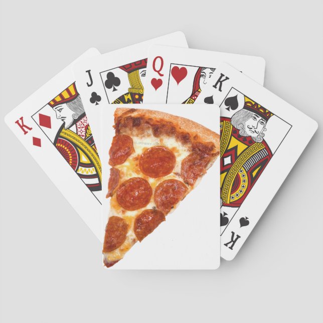 SlipperyJoe's klassische Pepperoni-Pizzaschnitt ge Spielkarten (Rückseite)