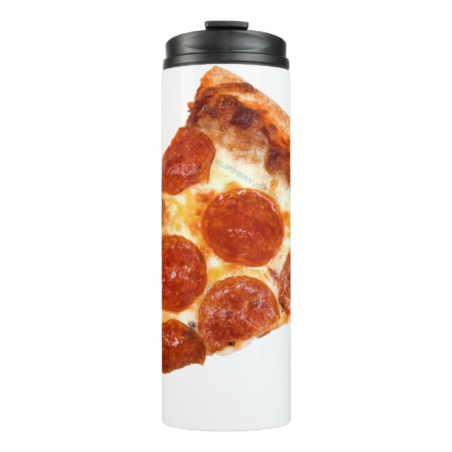 SlipperyJoe's klassische Pepperoni-Pizzaschnitt ge Thermosbecher (Vorderseite)