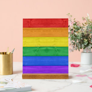 SlipperyJoe's klassischer Regenbogen-Tastsinn hand Acrylschild