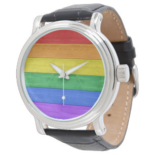 SlipperyJoe's klassischer Regenbogen-Tastsinn hand Armbanduhr