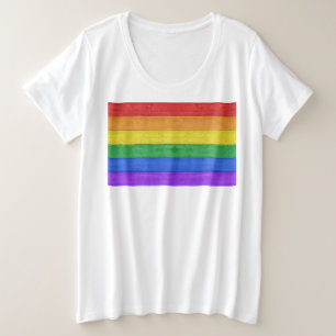 SlipperyJoe's klassischer Regenbogen-Tastsinn hand Große Größe T-Shirt
