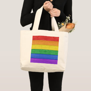 SlipperyJoe's klassischer Regenbogen-Tastsinn hand Jumbo Stoffbeutel