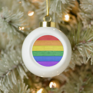 SlipperyJoe's klassischer Regenbogen-Tastsinn hand Keramik Kugel-Ornament