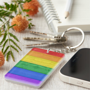 SlipperyJoe's klassischer Regenbogen-Tastsinn hand Schlüsselanhänger