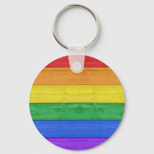 SlipperyJoe's klassischer Regenbogen-Tastsinn hand Schlüsselanhänger