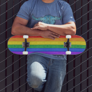 SlipperyJoe's klassischer Regenbogen-Tastsinn hand Skateboard