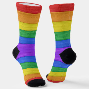 SlipperyJoe's klassischer Regenbogen-Tastsinn hand Socken
