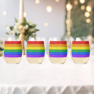 SlipperyJoe's klassischer Regenbogen-Tastsinn hand Weinglas Ohne Stiel
