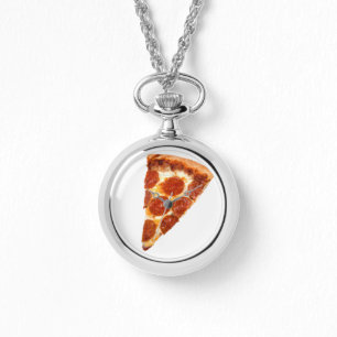 SlipperyJoe's klassisches Pepperoni-Pizza-Stück ge Armbanduhr