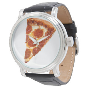 SlipperyJoe's klassisches Pepperoni-Pizza-Stück ge Armbanduhr