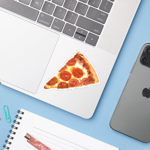 SlipperyJoe's klassisches Pepperoni-Pizza-Stück ge Aufkleber