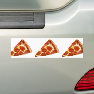 SlipperyJoe's klassisches Pepperoni-Pizza-Stück ge Autoaufkleber