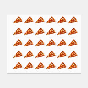 SlipperyJoe's klassisches Pepperoni-Pizza-Stück ge Etiketten