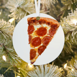 SlipperyJoe's klassisches Pepperoni-Pizza-Stück ge Ornament Aus Metall
