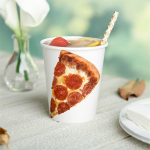 SlipperyJoe's klassisches Pepperoni-Pizza-Stück ge Pappbecher