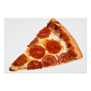 SlipperyJoe's klassisches Pepperoni-Pizza-Stück ge Poster