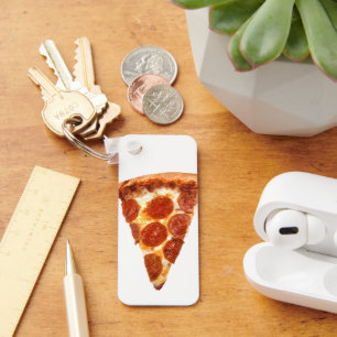 SlipperyJoe's klassisches Pepperoni-Pizza-Stück ge Schlüsselanhänger